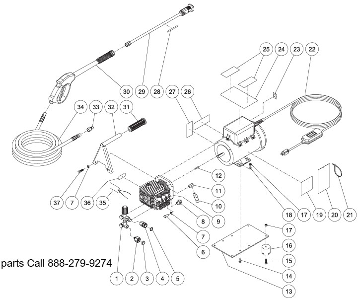 John Deere 15XE psi power washer replacement parts & manual